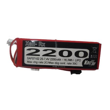 Xell Batteria RX LiPo 2S 2200mAh 30C spina JR